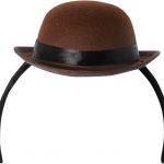 mini brown bowler hat