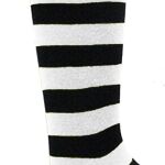 black white striped socks