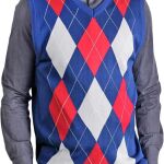 blue argyle vest