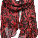 red black animal print scarf