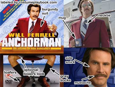 Anchorman The Legend of Ron Burgundy Outfit Costume Playbook