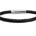 black leather bracelet