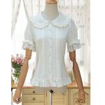 white blouse ruffle sleeves grundler recess