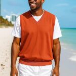 orange vneck sweater