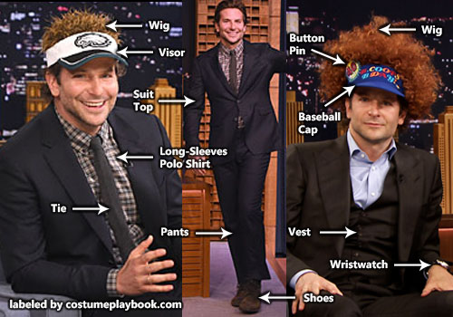 tonight show bradley cooper visor wig