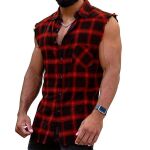 Sleeveless Plaid Shirt