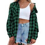 green plaid shirt