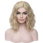 short blonde wavy wig