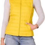 yellow puffer vest