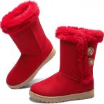 red chunky boots