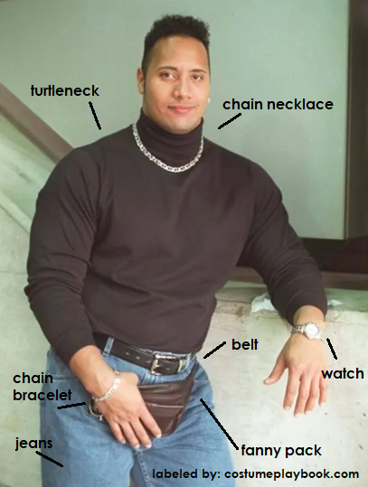 Dwayne Johnson Rock 90s Costume