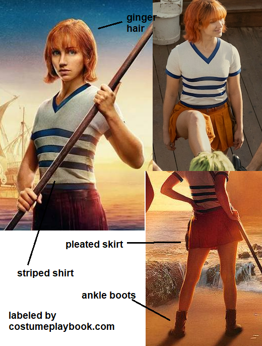 One Piece Live Action TV Nami Socks Striped Cosplay Costume