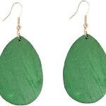 green oblong earrings