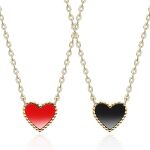 red and black heart necklace