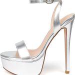 silver platform heels