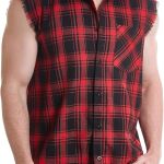 sleeveless plaid shirt men