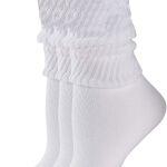 white slouchy socks