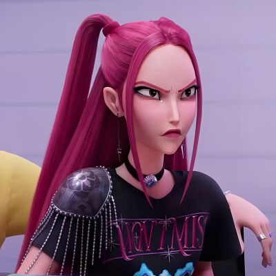 Mira closeup of earring choker and epaulet