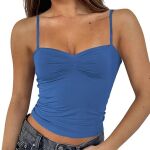 blue sleeveless top